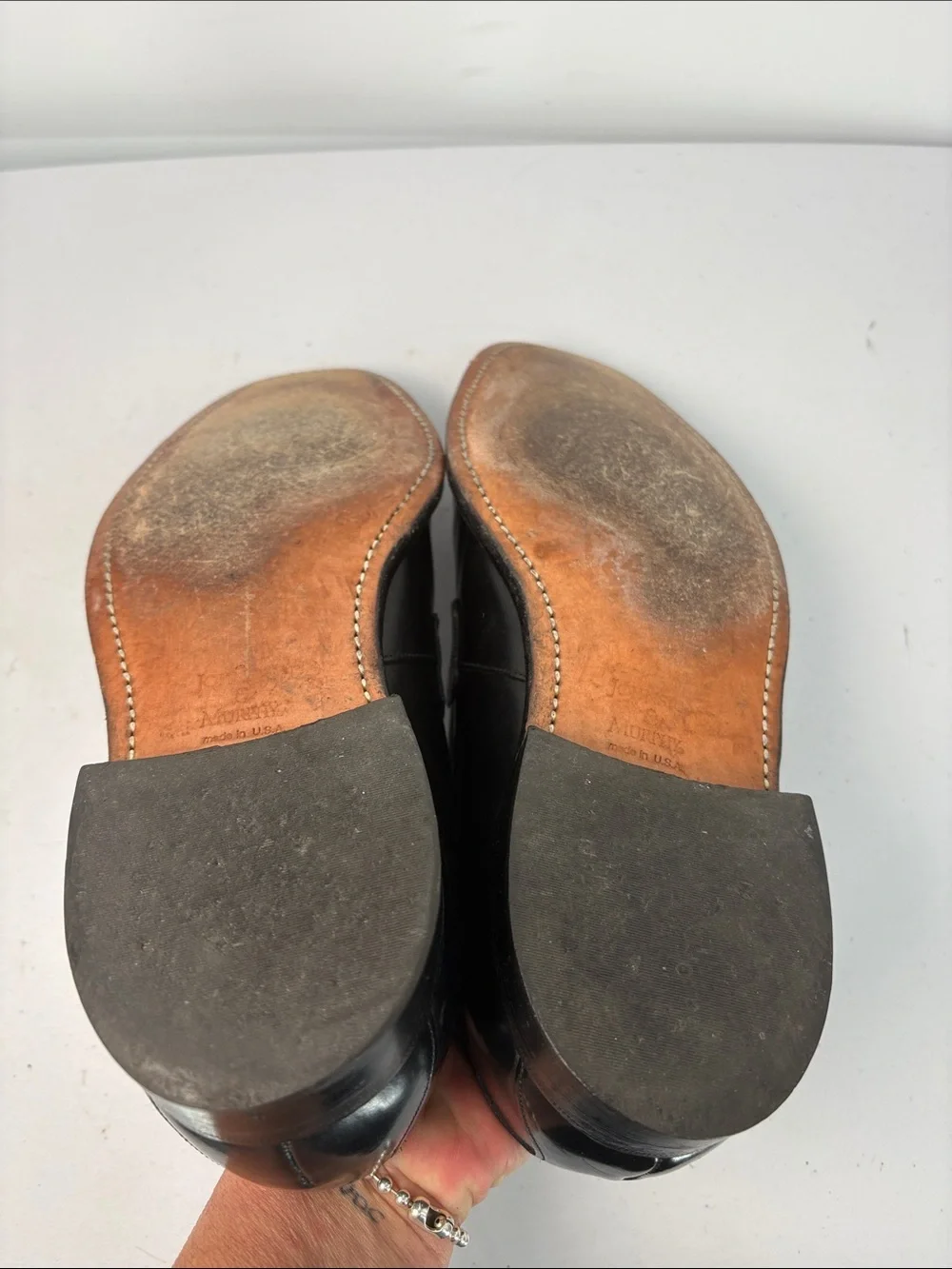 🦢 Johnston & Murphy Black Leather Penny Loafers